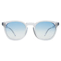 Front view of Eldridge Sunglasses in Clear/Blue Flat Gradient See Through