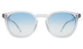 Front view of Eldridge Sunglasses in Clear/Blue Flat Gradient See Through