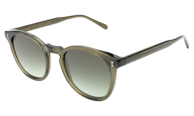 Eldridge Sunglasses side view in Green / Olive Flat Gradient