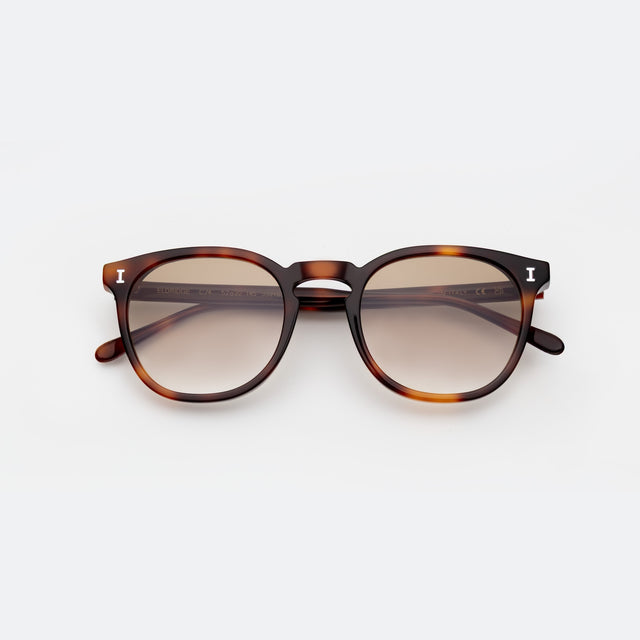 Eldridge Sunglasses side view in Havana / Taupe Flat Gradient