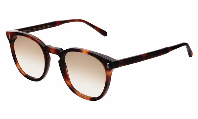 Eldridge Sunglasses side view in Havana / Taupe Flat Gradient