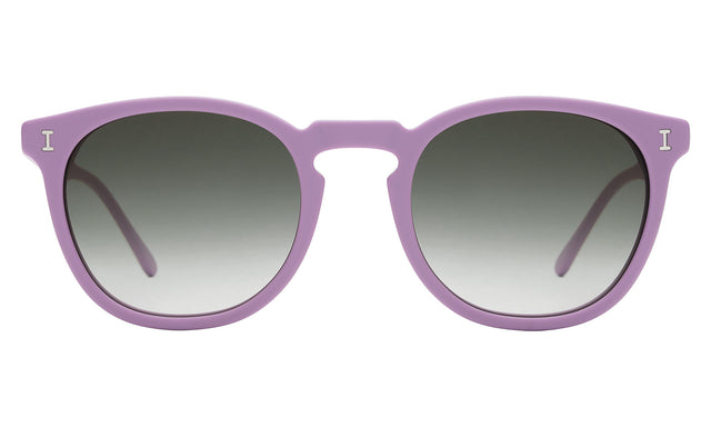 Eldridge Sunglasses front view in Matte Lavender with Olive Flat Gradient