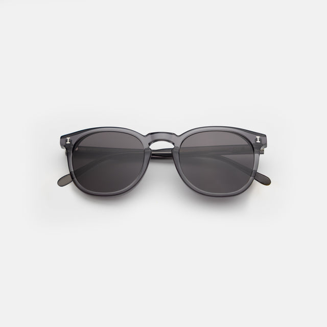 Eldridge Sunglasses side view in Mercury / Grey Flat