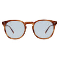 Front view of Eldridge Sunglasses in Toffee/Light Blue Flat See Through