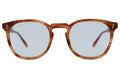 Front view of Eldridge Sunglasses in Toffee/Light Blue Flat See Through