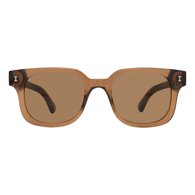 Ellison Sunglasses front view in Kohl with Brown Flat