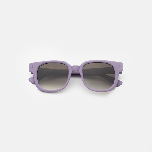 Ellison Sunglasses side view in Matte Lavender / Olive Flat Gradient