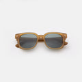 Front view of Ellison Sunglasses in Matte Honey/Olive Flat