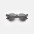Front view of Ellison Sunglasses in Mercury/Grey Flat