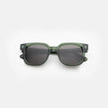 Front view of Ellison Sunglasses in Pine/Grey Flat