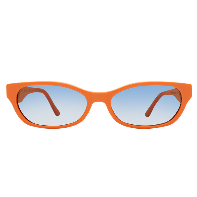 Encinitas Sunglasses front view in Aperol with Blue Gradient See Through
