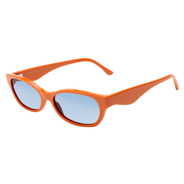 Encinitas Sunglasses side view in Aperol / Blue Gradient See Through