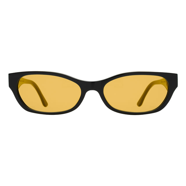 Encinitas Sunglasses front view in Black with Honey See Through