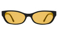 Front view of Encinitas Sunglasses in Black/Honey See Through
