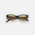 Front view of Encinitas Sunglasses in Black/Honey See Through