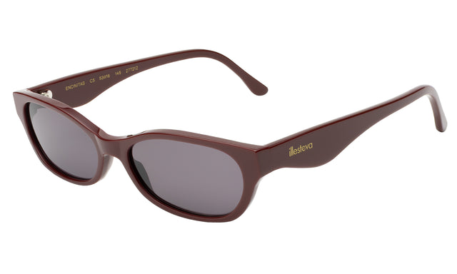 Encinitas Sunglasses side view in Bordeaux / Grey