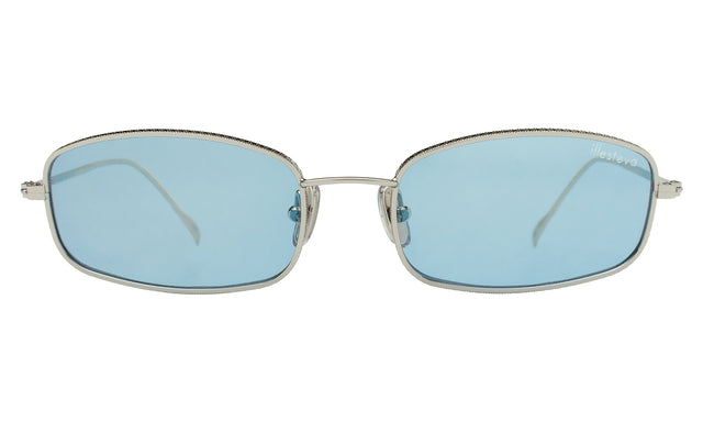 Flushing Sunglasses in Silver with Light Blue Flat See Through