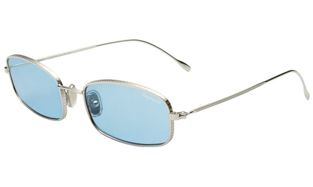 Flushing Sunglasses Side Profile in Silver / Light Blue Flat See Through