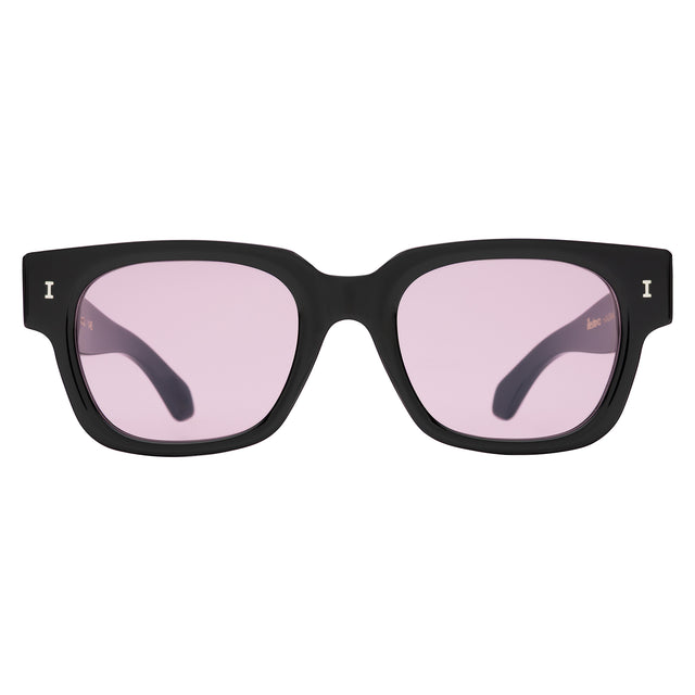 Francesco Sunglasses front view in Black with Plum See Through