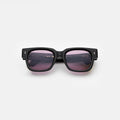Front view of Francesco Sunglasses in Black/Plum See Through
