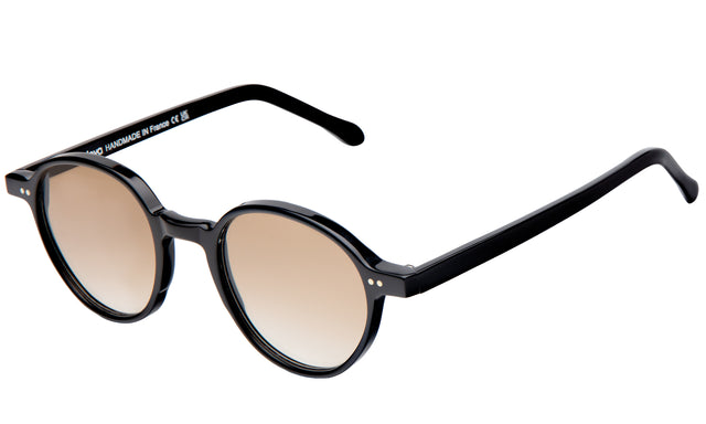 Frankfurt Sunglasses front view in Black with Taupe Gradient