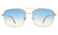 Front view of Frankie Sunglasses in Gold/Blue Flat Gradient See Through