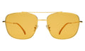 Front view of Frankie Sunglasses in Gold/Honey Flat See Through