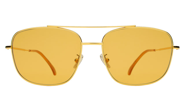 Frankie Sunglasses front view in Gold with Honey Flat See Through