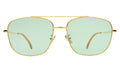 Front view of Frankie Sunglasses in Gold/Mint Flat See Through