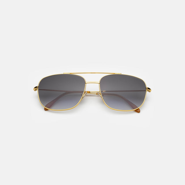 Frankie Sunglasses side view in Gold / Grey Flat Gradient