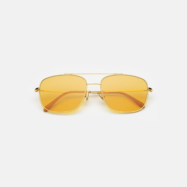 Frankie Sunglasses side view in Gold / Honey Flat See Through
