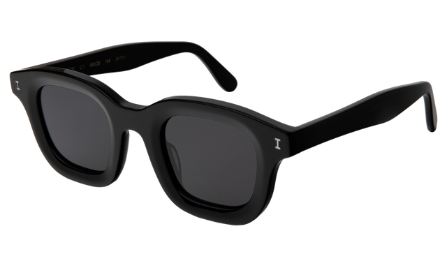 George Sunglasses Side Profile in Black / Grey Flat