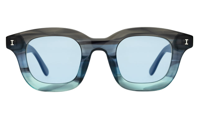 George Sunglasses in Deep Sea with Light Blue Flat See Through