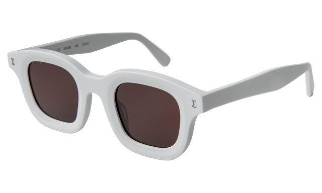 George Sunglasses Side Profile in White / Brown Flat