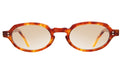 Front view of Hamburg Sunglasses in Gold Amber/Taupe Flat Gradient