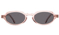 Front view of Hamburg Sunglasses in Rose Blush/Grey Flat