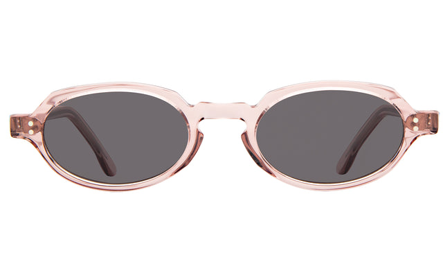 Hamburg Sunglasses front view in Rose Blush with Grey Flat