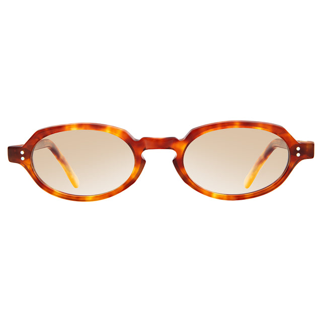 Hamburg Sunglasses front view in Gold Amber with Taupe Flat Gradient
