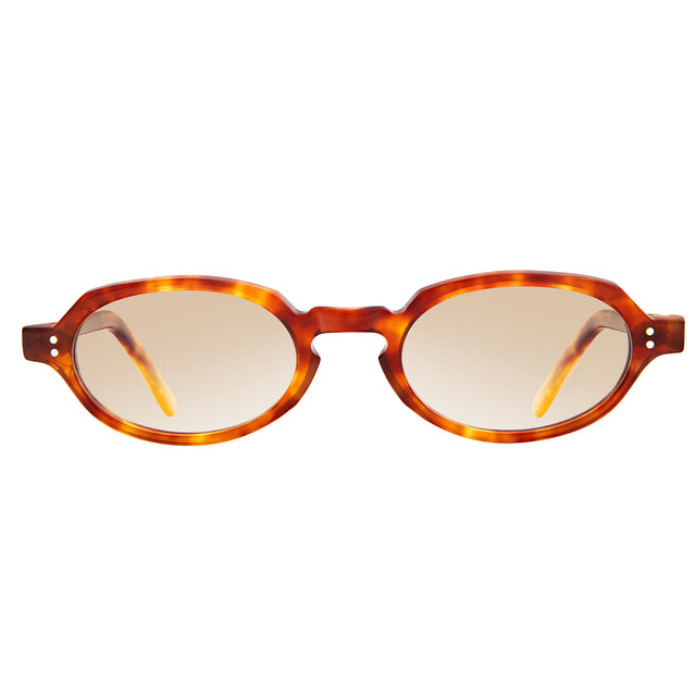 Hamburg Sunglasses front view in Gold Amber with Taupe Flat Gradient