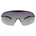 Front view of Hopper Sunglasses in Matte Black/Grey Gradient