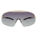 Front view of Hopper Sunglasses in Silver/Grey Gradient