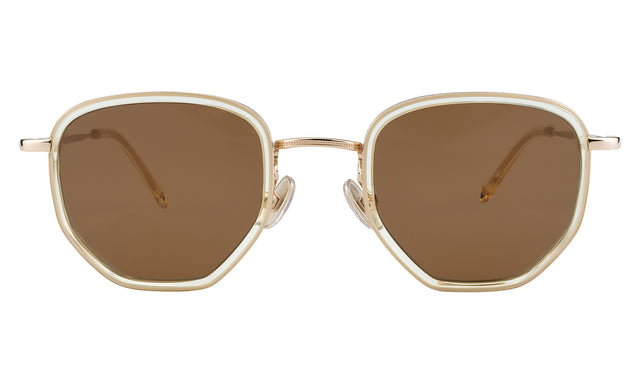 Hunter Ace Sunglasses in Champagne/Gold with Brown