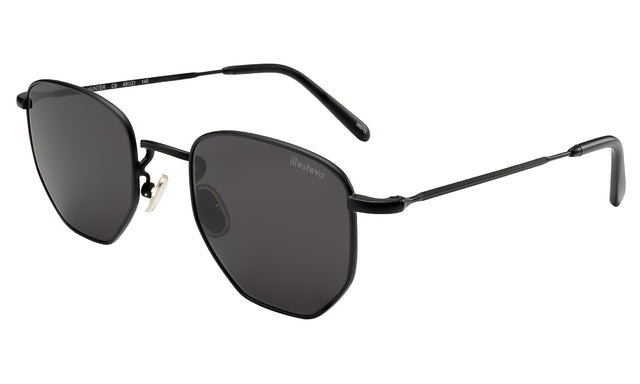 Hunter Sunglasses Side Profile in All Matte Black / Grey