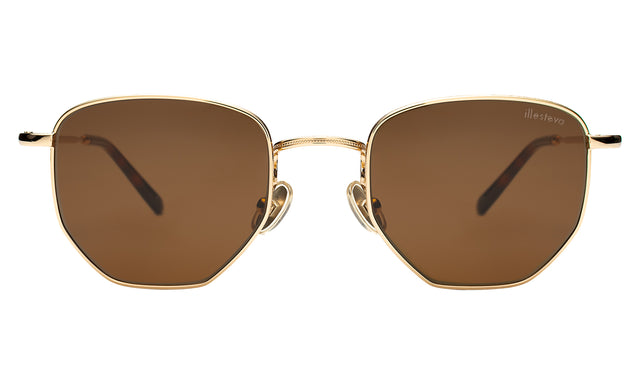 Hunter Sunglasses in Gold with Brown