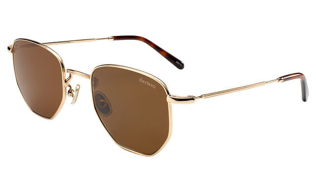 Hunter Sunglasses Side Profile in Gold / Brown