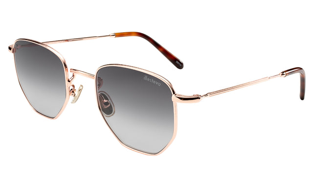 Hunter Sunglasses Side Profile in Rose Gold / Grey Gradient