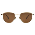 Front view of Hunter Sunglasses in Gold/Brown