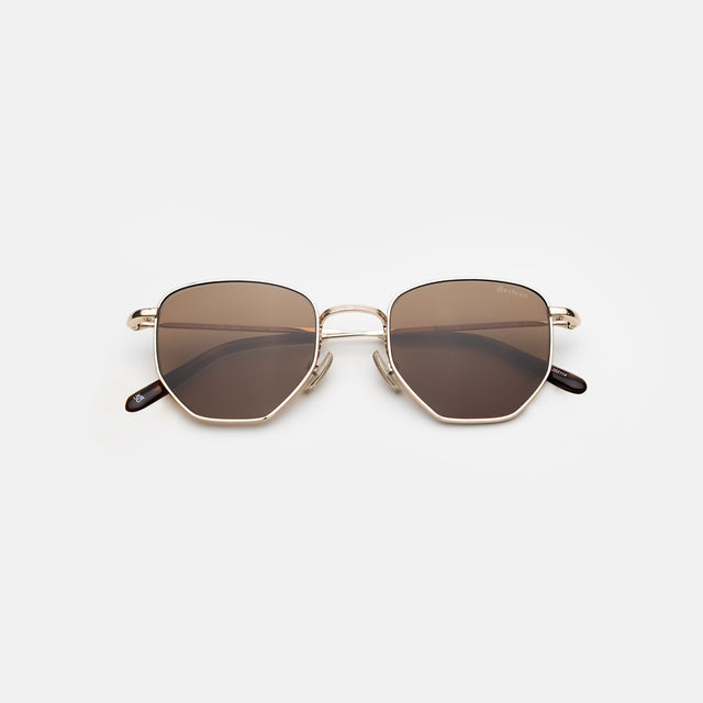 Hunter Sunglasses side view in Gold / Brown