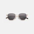Front view of Hunter Sunglasses in Rose Gold/Grey