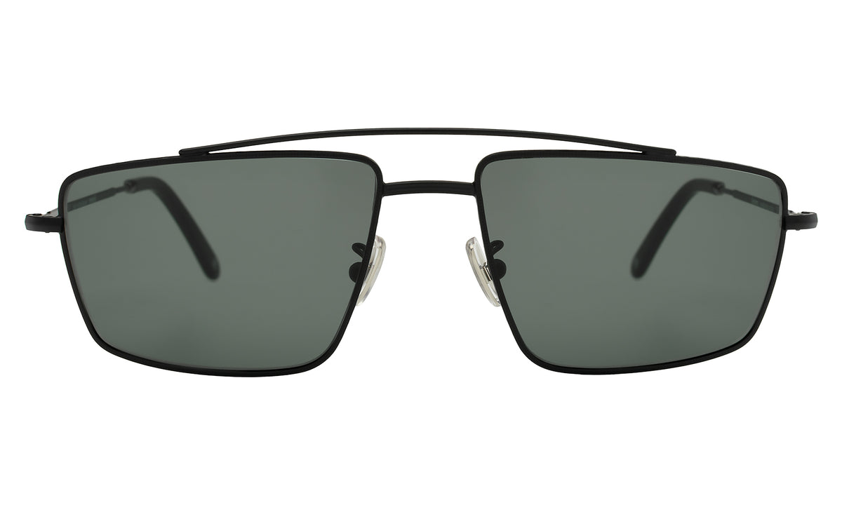 Jane Sunglasses in Matte Black with Olive lenses, front view